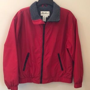 Eddie Bauer women’s red polartec fleece lined coat